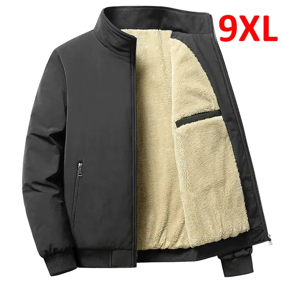 Men's Plus Size 8XL Winter Fleece Jacket for Cold Weather-Liograft