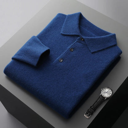 Men's Pure Wool POLO Collar Pullover Jacket for 2022 Spring and Autumn - Premium  from Liograft - Just $100.95! Shop now at Liograft