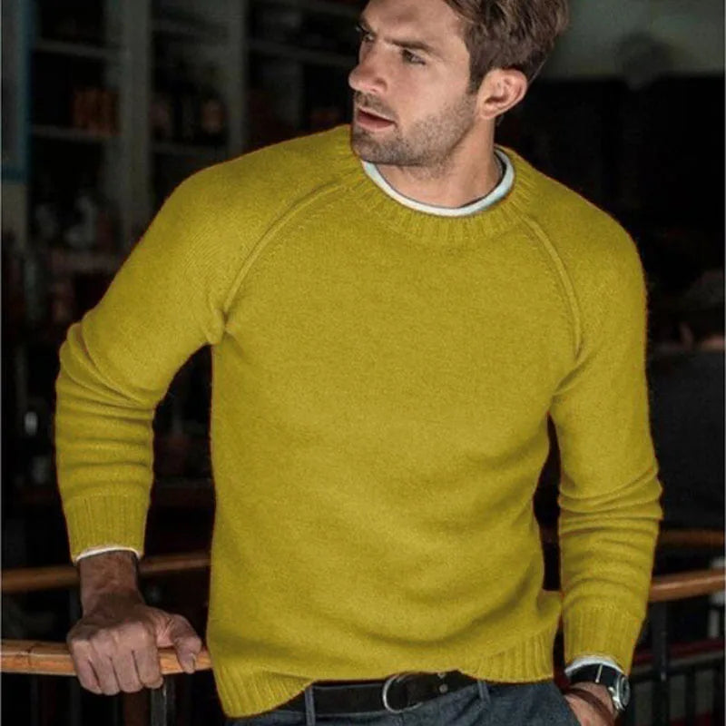 Men's Slim Fit Knitted O-Neck Sweater for Autumn and Winter - Premium  from Liograft - Just $39.95! Shop now at Liograft