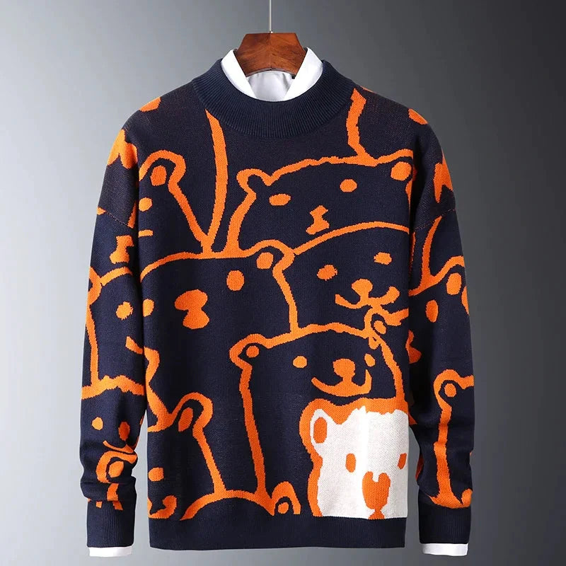 Orange Polar Bear Slim Fit Men's Sweater Liograft