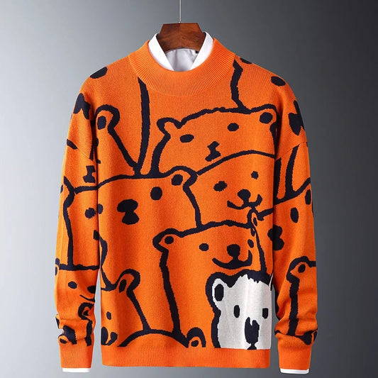 Orange Polar Bear Slim Fit Men's Sweater Liograft