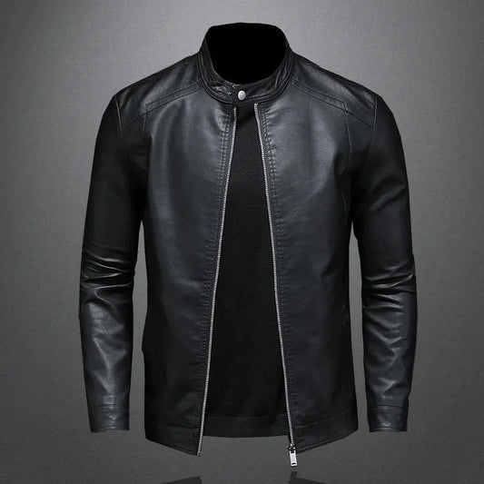 Stylish Men's Slim Fit PU Leather Jacket for Spring/Autumn Liograft