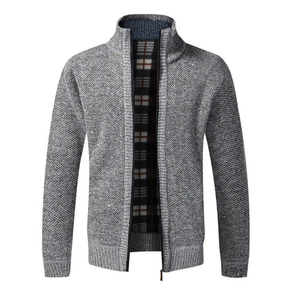 Men's Slim Fit Zipper Cardigan Sweatercoat for Autumn and Winter-Liograft