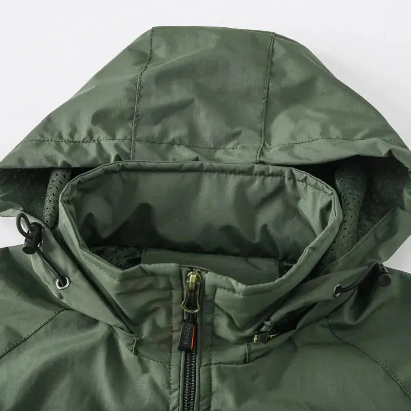 Men's Spring and Autumn Adventure Hooded Cargo Jacket with Military-Inspired Design-Liograft