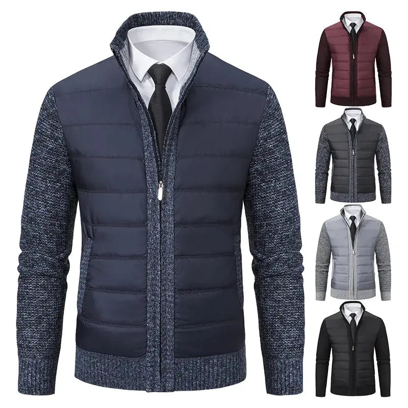 Men's Zip-Up Cardigan Sweater for Winter - Premium Polyester Material-Liograft