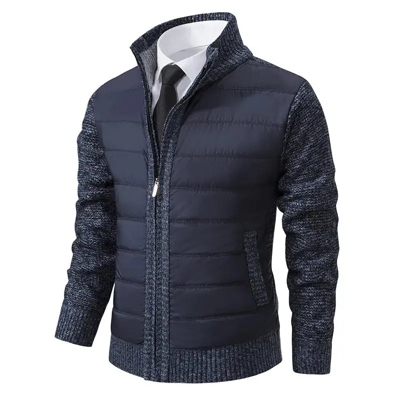 Men's Zip-Up Cardigan Sweater for Winter - Premium Polyester Material-Liograft
