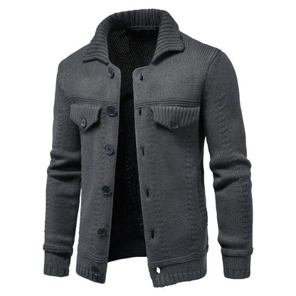 Men's Thick and Warm Knitted Cardigan Sweater Jacket for Winter - Premium  from Liograft - Just $60.95! Shop now at Liograft