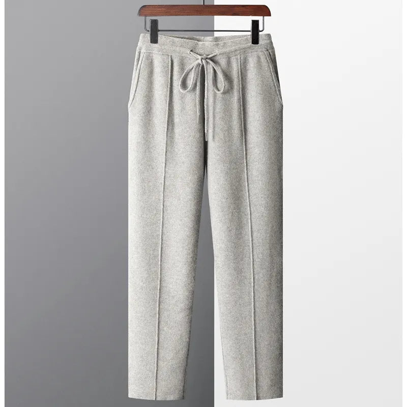 Men's Thickened 100% Merino Wool Knitted Pants for Autumn and Winter - Premium  from Liograft - Just $145.95! Shop now at Liograft