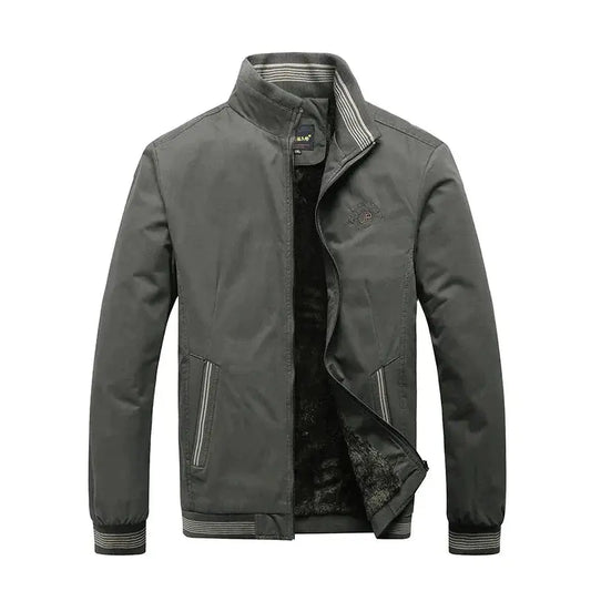 Men's Vintage Military-Style Cotton Tactical Bomber Jacket with Faux Fur Lining-Liograft