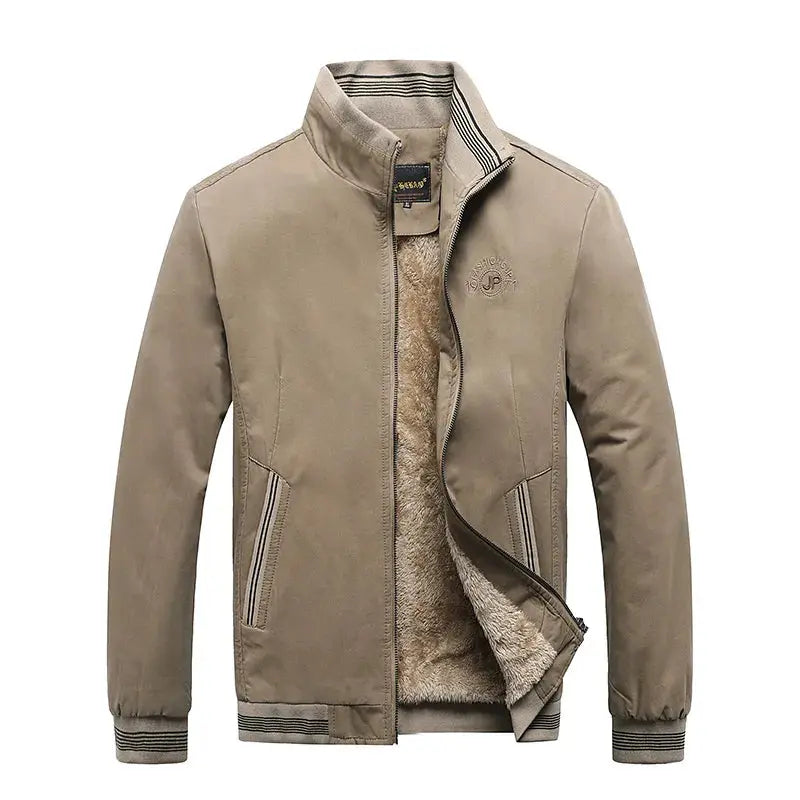 Men's Vintage Military-Style Cotton Tactical Bomber Jacket with Faux Fur Lining-Liograft