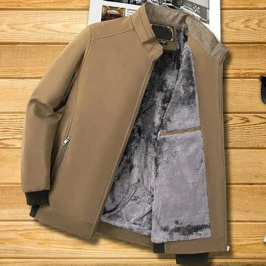Men's Windproof Winter Parka Coat with Thick Fleece Lining-Liograft