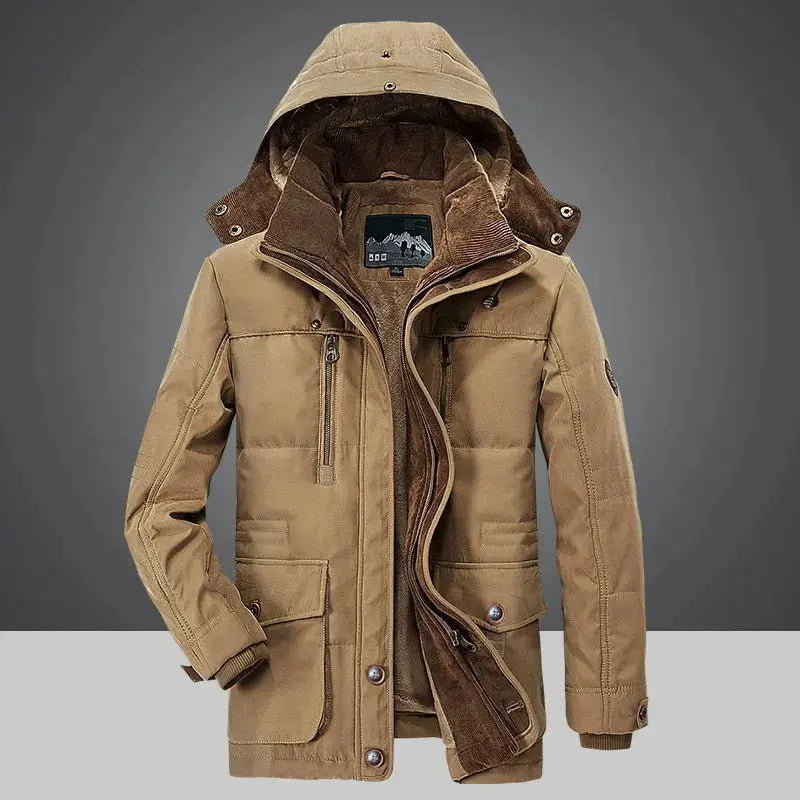 Men's Hooded Winter Parka Jacket for Outdoor Adventures-Liograft