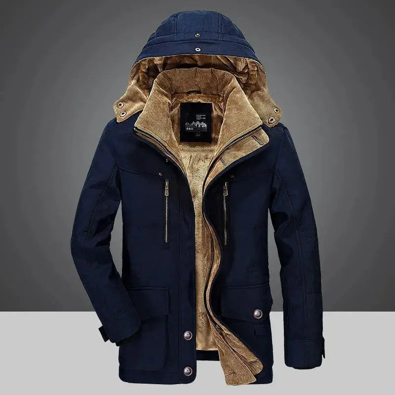 Men's Hooded Winter Parka Jacket for Outdoor Adventures-Liograft