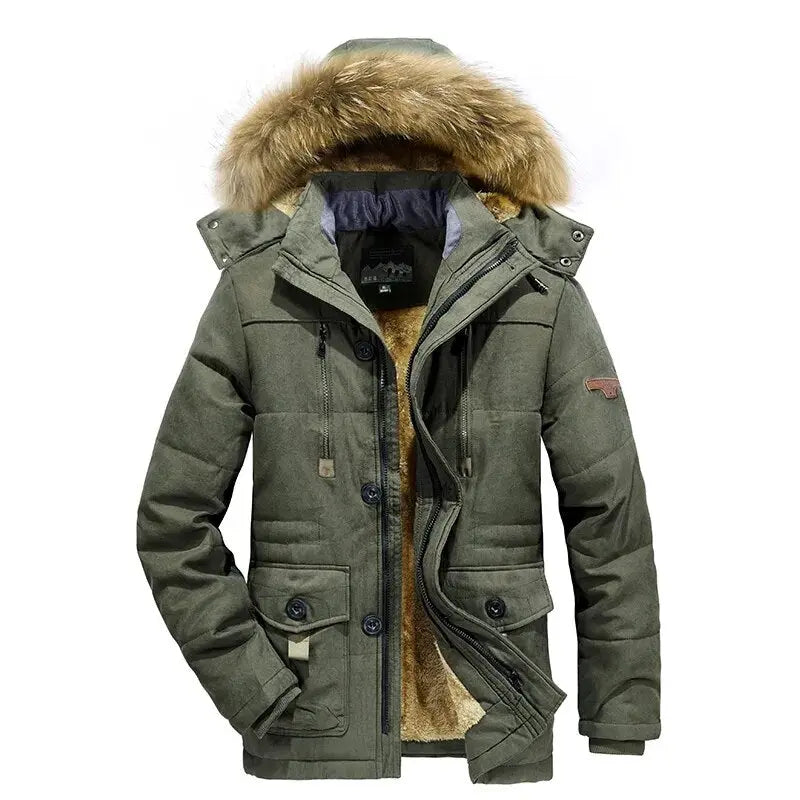 Men's Hooded Winter Parka Jacket for Outdoor Adventures-Liograft