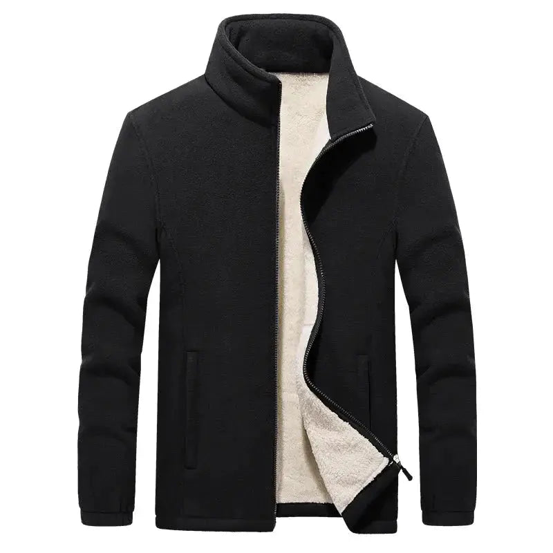 Men's Wool-Lined Winter Jacket with Zipper Closure-Liograft