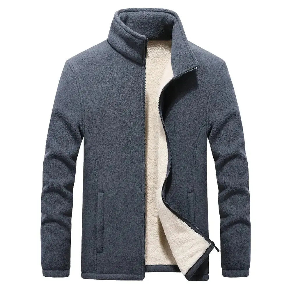 Men's Wool-Lined Winter Jacket with Zipper Closure-Liograft