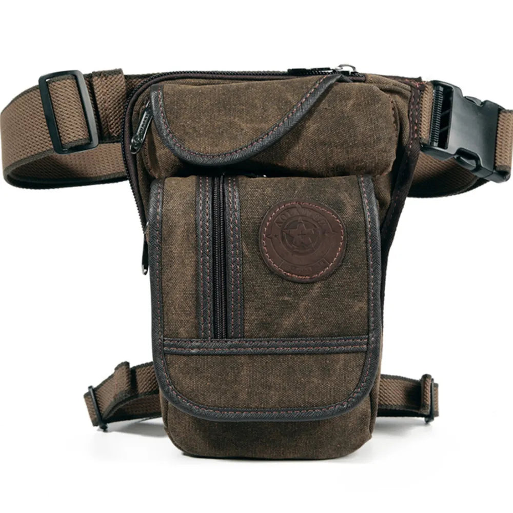 Multi-Purpose Canvas Drop Leg Bag for Men - Vintage Military Style Shoulder Pack - Premium  from Liograft - Just $28.95! Shop now at Liograft