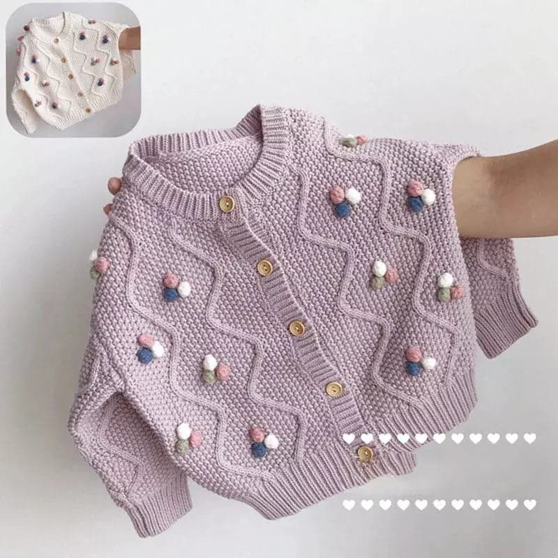 New 2022 Arrival: Elegant Purple Girls Cardigan Sweater with Single-Breasted Design for Autumn and Winter - Premium  from Liograft - Just $31.95! Shop now at Liograft
