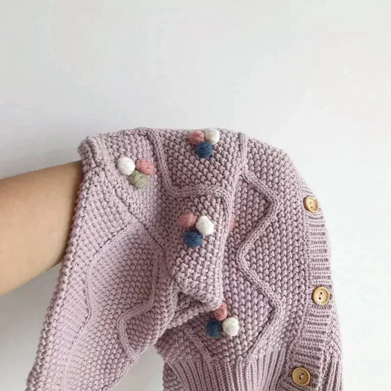 New 2022 Arrival: Elegant Purple Girls Cardigan Sweater with Single-Breasted Design for Autumn and Winter - Premium  from Liograft - Just $31.95! Shop now at Liograft