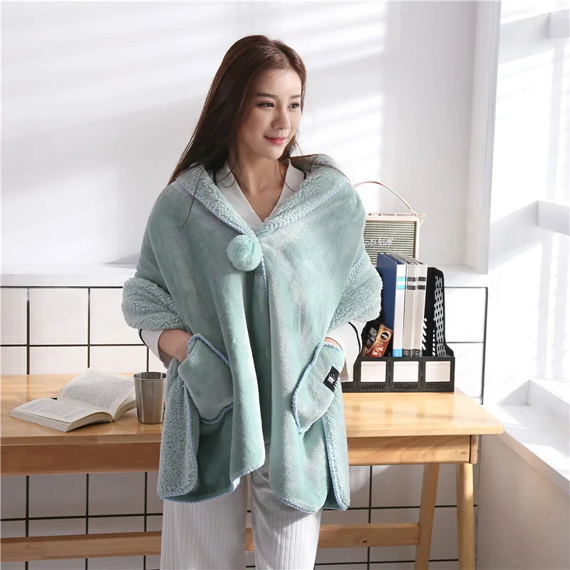 New Arrival ladies shawl blanket multifunctional net red blanket winter thickened lambskin blanket office nap cover blanket - Premium  from Liograft - Just $66.95! Shop now at Liograft