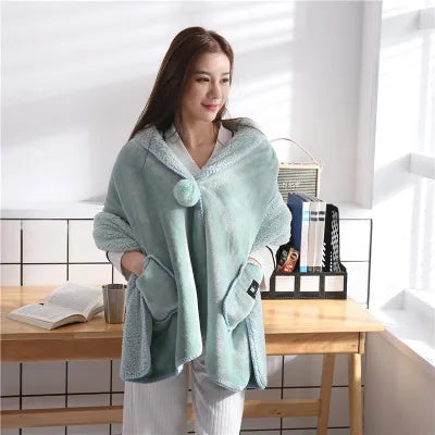 Multifunctional Net Red Ladies Winter Shawl Blanket Liograft