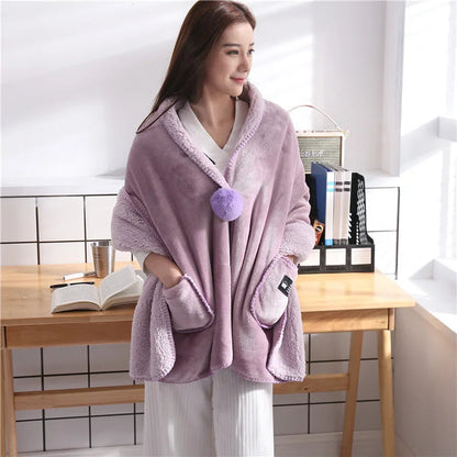 Multifunctional Net Red Ladies Winter Shawl Blanket Liograft