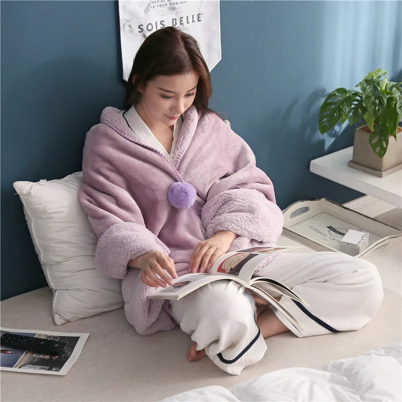 New Arrival ladies shawl blanket multifunctional net red blanket winter thickened lambskin blanket office nap cover blanket - Premium  from Liograft - Just $66.95! Shop now at Liograft