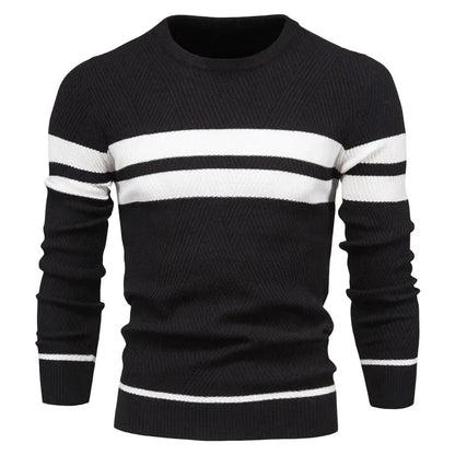 New Autumn Pullover Men's Sweater with O-neck Patchwork Long Sleeve - Premium  from Liograft - Just $43.95! Shop now at Liograft