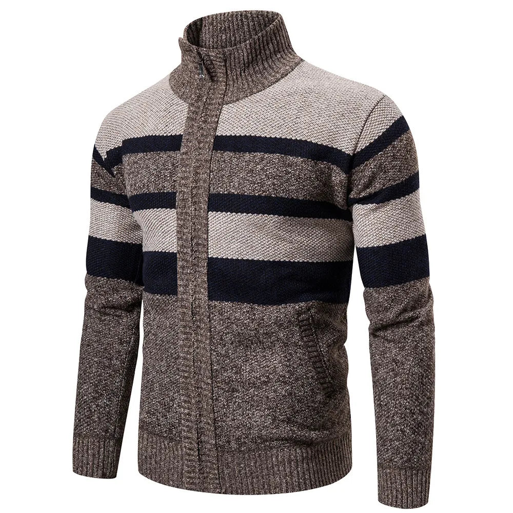 New Striped Zipper Closure Men's Cardigan for Autumn and Winter - Premium  from Liograft - Just $42.95! Shop now at Liograft