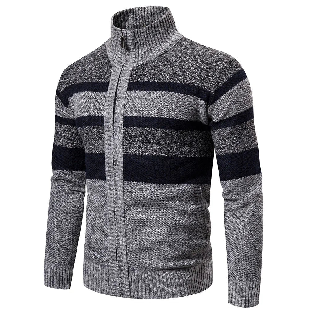 New Striped Zipper Closure Men's Cardigan for Autumn and Winter - Premium  from Liograft - Just $42.95! Shop now at Liograft