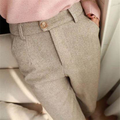 Office Lady High-Waisted Woolen Harem Pencil Pants for Women - Premium  from Liograft - Just $41.95! Shop now at Liograft