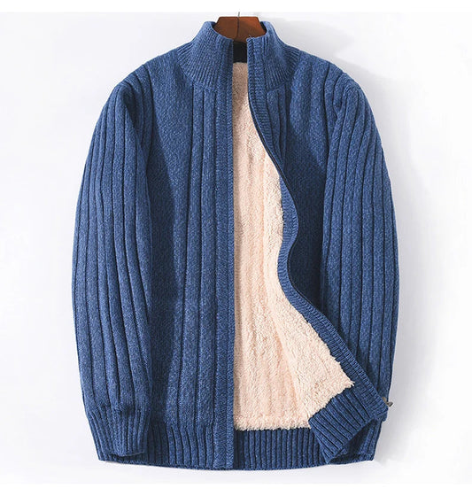 Warm Wool-Lined Men's Winter Cardigan in Various Sizes and Colors Liograft