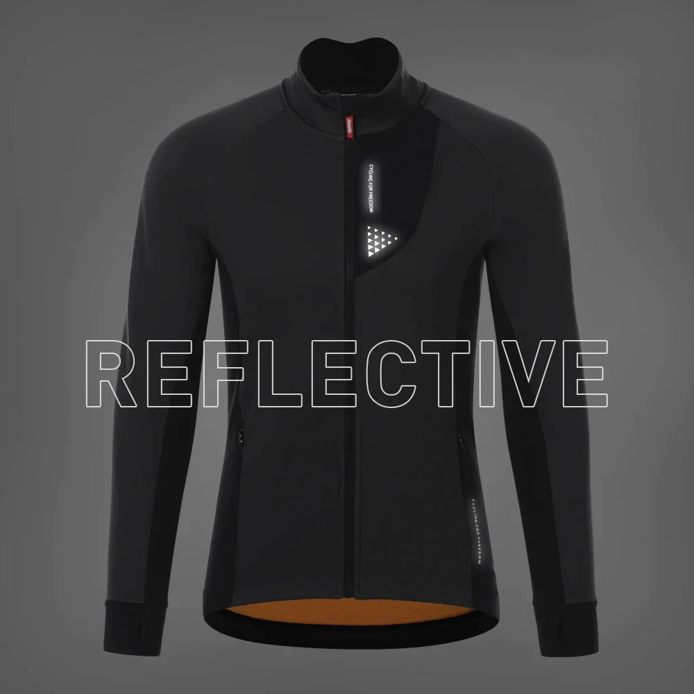Santic Men's Winter Cycling Jacket with Fleece Lining and Windproof Design - Premium  from Liograft - Just $109.95! Shop now at Liograft