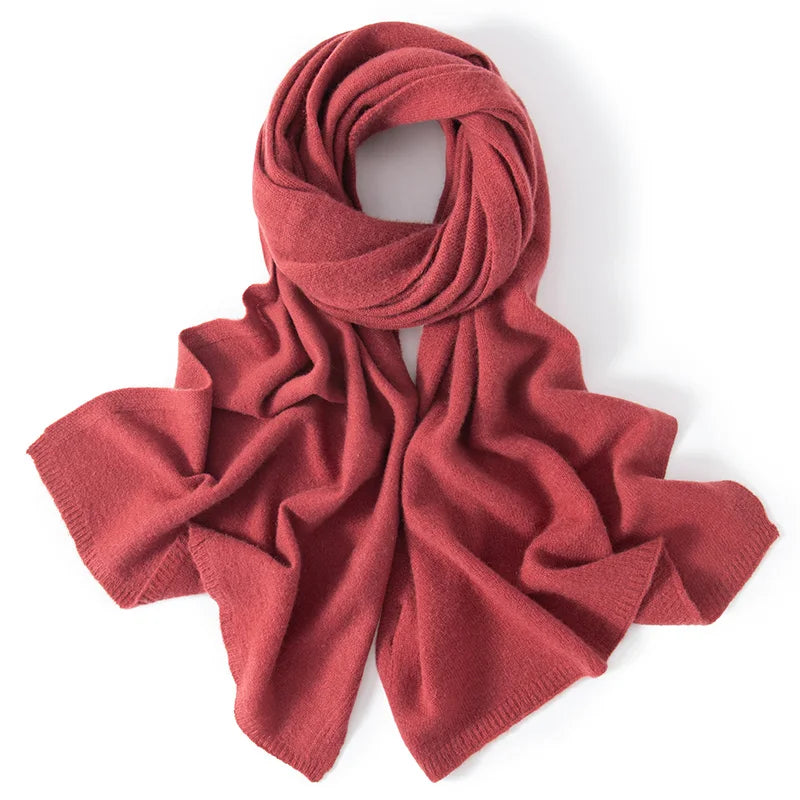 Scarf Women 100% Pashmina Knitting 180*45cm 19Colors Top Grade 2023 Winter Autumn Soft Warm Laides Pure Cashmere Scarves Liograft