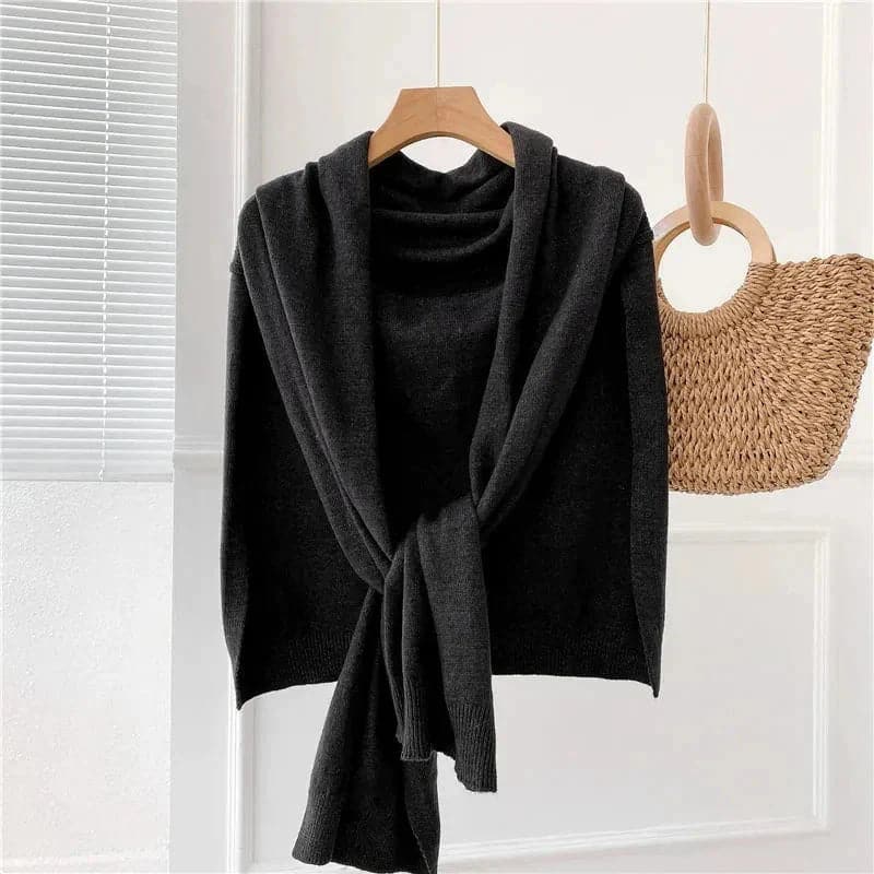 Shawl Knitted Tops Cape Autumn Winter New Korean Fashion  Sweter Damski Warm Wild Solid Scarf Cardigan Poncho 2023 Ropa Mujer - Premium  from Liograft - Just $36.95! Shop now at Liograft