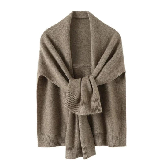 Fashionable Knitted Shawl Cape for Women - Autumn Winter Collection-Liograft