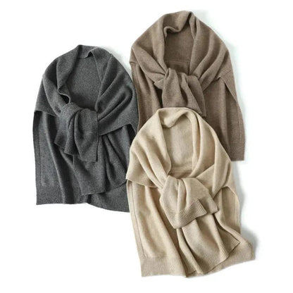 Fashionable Knitted Shawl Cape for Women - Autumn Winter Collection-Liograft