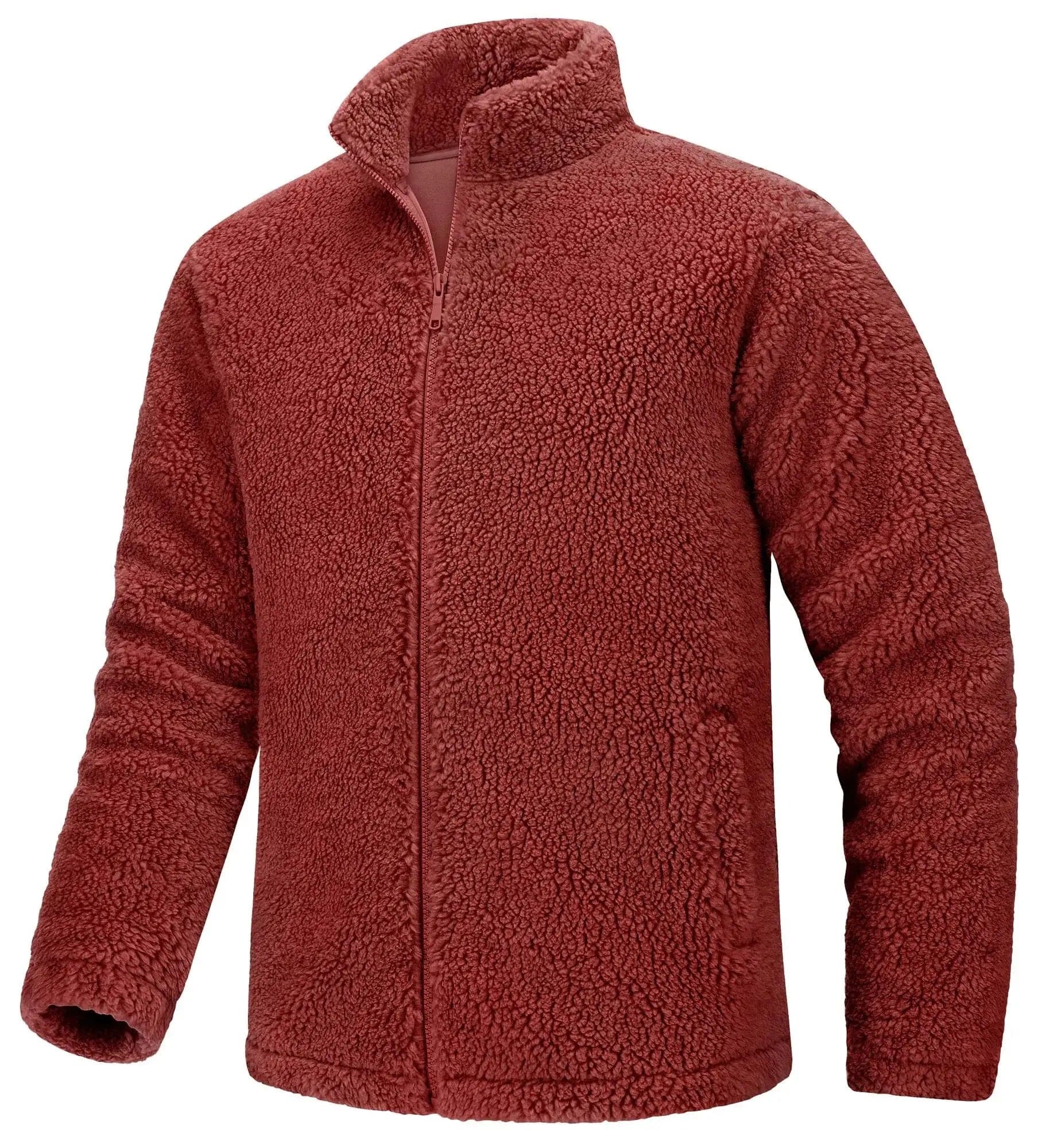 Cozy Sherpa Lined Winter Coat with Zippered Pockets-Liograft