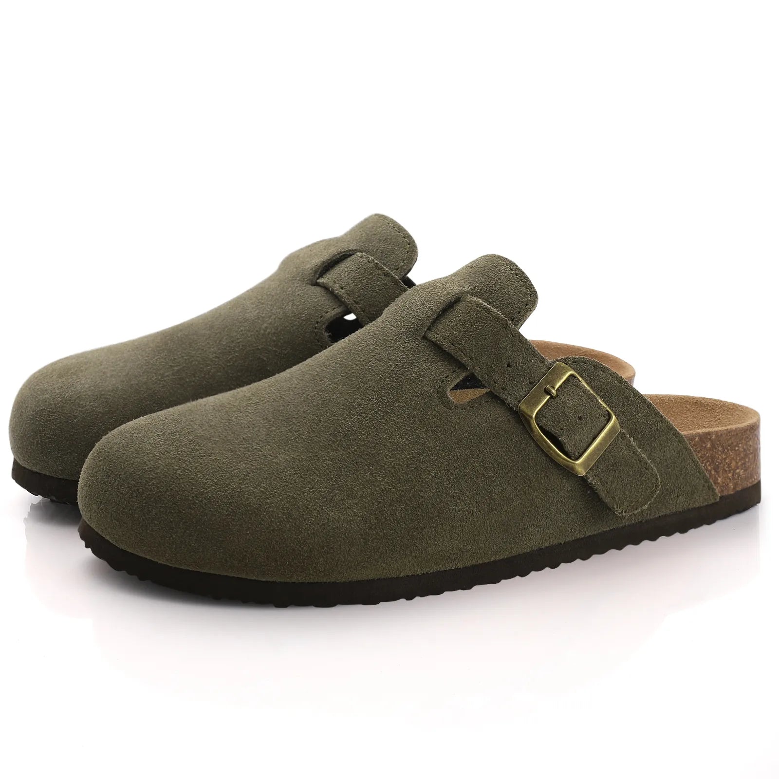 Shevalues New Boston Suede Clogs Slippers with Arch Support Liograft