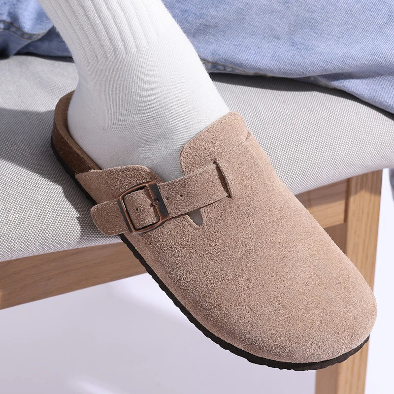 Shevalues New Boston Suede Clogs Slippers with Arch Support Liograft