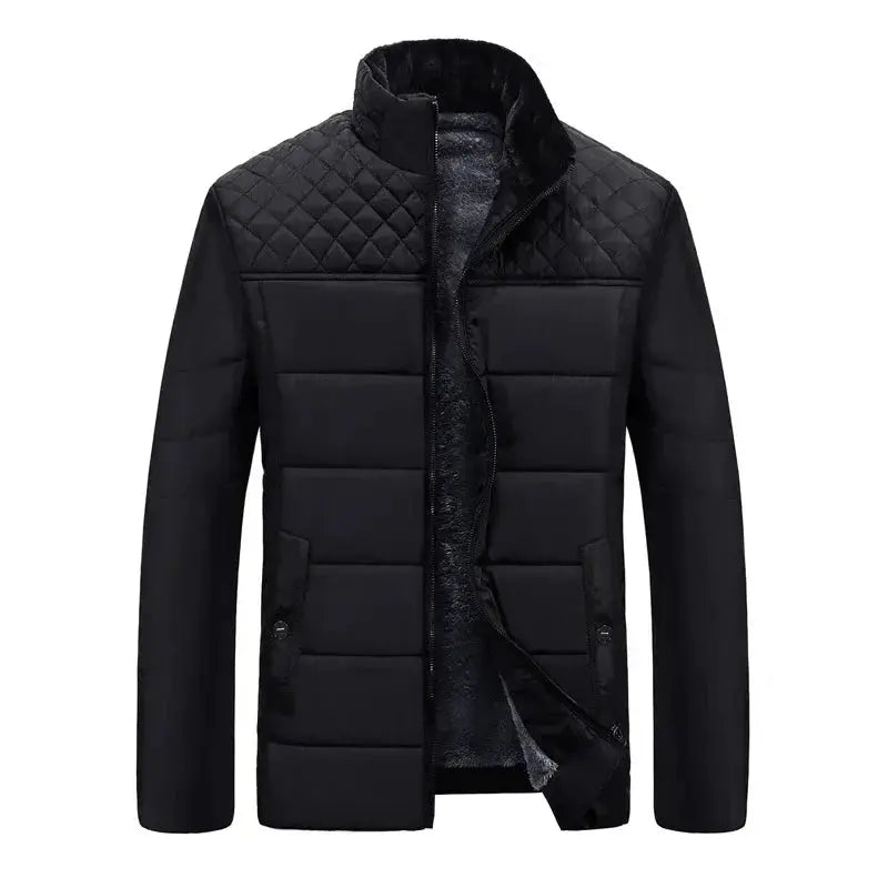 Slim Fit Men's Winter Jacket with Stand Collar Zipper Parka Liograft