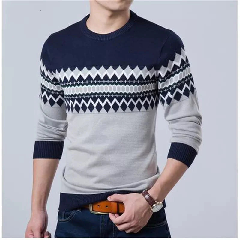 Slim Fit Striped Sweater for Men - 2023 Autumn Collection - Premium  from Liograft - Just $28.95! Shop now at Liograft