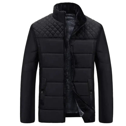 Slim Fit Winter Jacket for Men with Zipper Closure and Cotton Filling Liograft