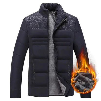 Slim Fit Winter Jacket for Men with Zipper Closure and Cotton Filling Liograft