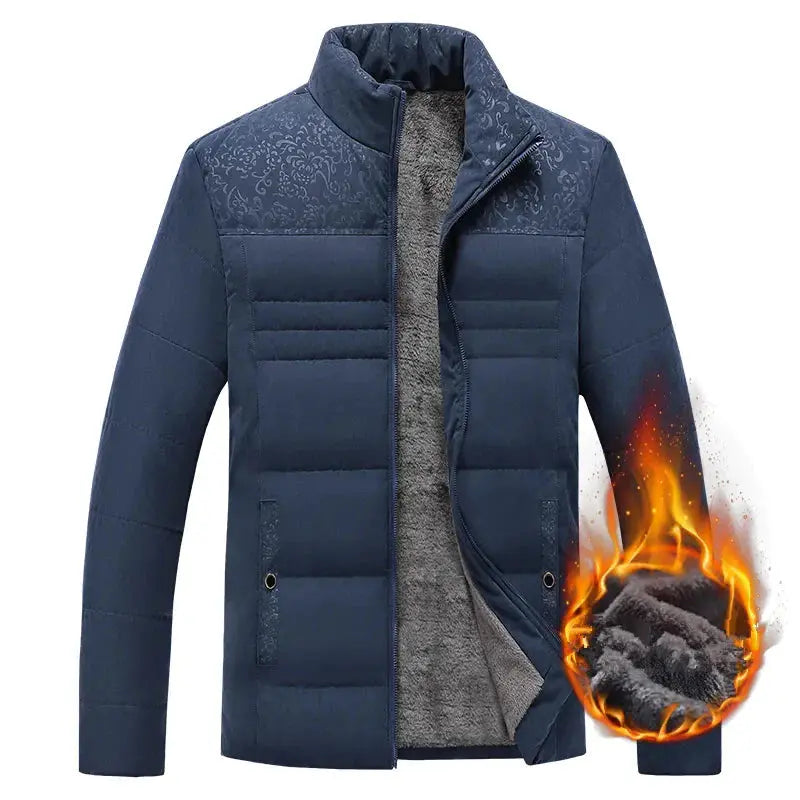 Slim Fit Winter Jacket for Men with Zipper Closure and Cotton Filling Liograft