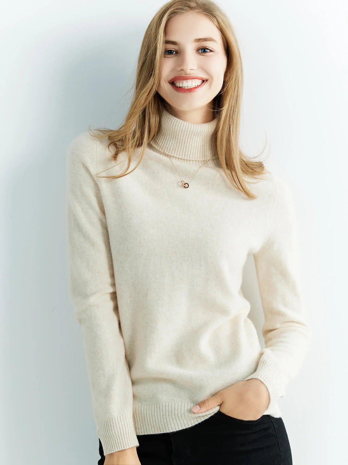 Luxurious Turtleneck Sweater crafted from Extrafine Merino Wool for Women-Liograft