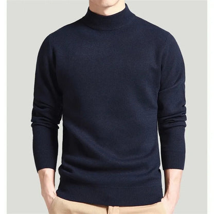 Solid Mock Neck Men's Sweater Pullover for Spring and Autumn Wear - Premium  from Liograft - Just $31.95! Shop now at Liograft