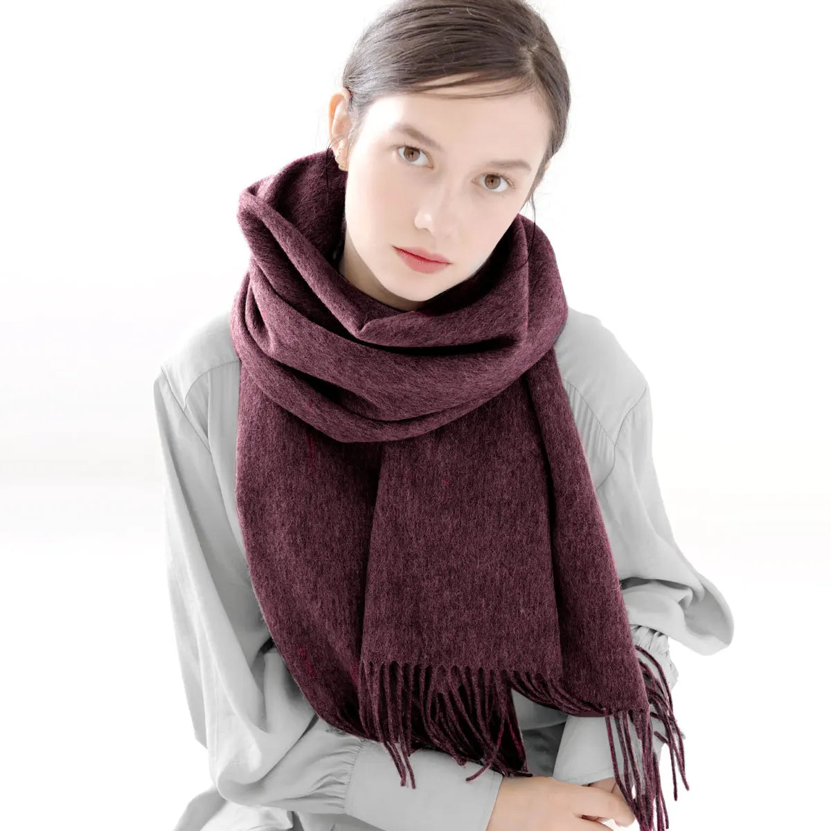 Solidlove Wool Winter Scarf Women Scarves Adult Scarves for ladies 100% Wool scarf women Fashion Cashmere Poncho Wrap - Premium  from Liograft - Just $40.95! Shop now at Liograft