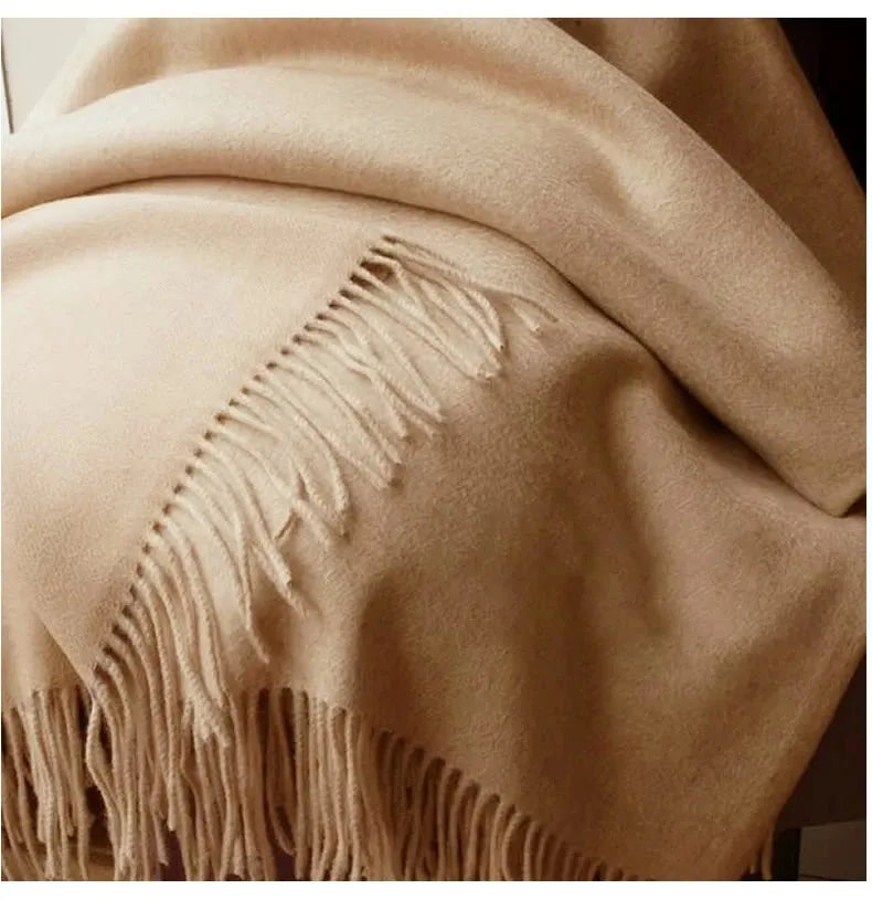 Solidlove Wool Winter Scarf Women Scarves Adult Scarves for ladies 100% Wool scarf women Fashion Cashmere Poncho Wrap - Premium  from Liograft - Just $40.95! Shop now at Liograft
