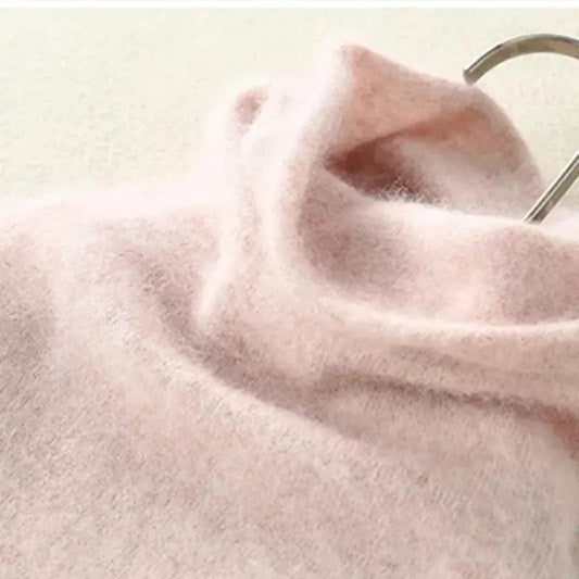 Cozy and Elegant 100% Pure Mink Cashmere Turtleneck Pullover-Liograft